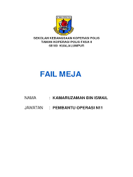 Report fail meja pembantu operasi n11. Fail Meja Po
