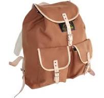 RU137 Baumwoll-Rucksack braun mit hellem Besatz