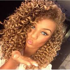 Try red as an option for black curly hair with highlights, and you'll have a look that truly pops. Hair Color I Want Blonde Curly Hair Honey Blonde Hair Colored Curly Hair