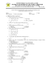 Berapa banyak siswa kelas iii?c. Soal Tahfidz Pilihan Ganda