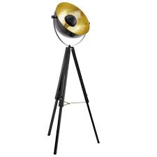 Eglo 49618 Covaleda Tripod Floor Lamp In Black Brass And Gold