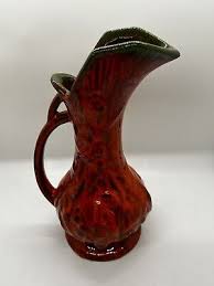 9” Heavy Antique 1940 Era McCoy Style Art Pottery Pitcher/Vase