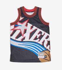 Check out our sixers jersey selection for the very best in unique or custom, handmade pieces from our sports collectibles shops. Mitchell And Ness Boys Nba Big Face Sixers Jersey Black 9n2b7nadb76r 000 Jimmy Jazz