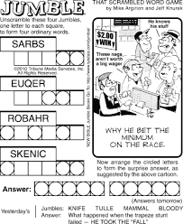 If you like jumble puzzle, you might love these ideas. Jumble Page 5 The Comics Curmudgeon