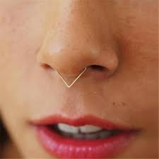 Handmade Triangle Nose Septum Ring Fake Piercing Grunge Style Septum Nose Rings Fake Nose Rings Septum Piercing Jewelry