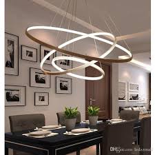 Modern Circular Ring Pendant Lights 3 2 1 Circle Rings Acrylic Aluminum Body Led Lighting Lighting Ceiling Lamp Dining Room Lighting Dining Room Light Fixtures