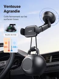 Support téléphone voiture ventouse pare-brise rotation 360°