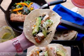 Transfer fish onto prepared wire rack. Farm Fresh Feasts Fish Tacos With Bok Choy And Peppers