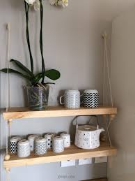 Etagere Suspendue En Bois Corde Et Perles Mon Diy Etagere Balancoire Etagere Murale Cuisine Etageres Suspendues