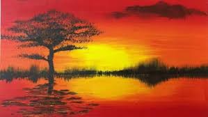 They are fairly easy to use, dry quickly and are cheaper to buy than oils or watercolours. Simple Sunset Acrylic Painting Social Useful Stuff Handy Tips