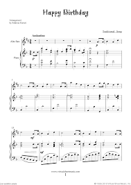 Free Happy Birthday Sheet Music For Alto Saxophone And Piano