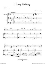 Virtual sheet music this item includes: Free Happy Birthday Sheet Music For Alto Saxophone And Piano