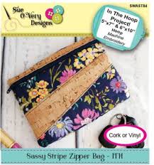 With your lining right sides together now sew the side seams and the bottom of the lining with a ½ inch seam remembering. Sassy Stripe Zipper Bag In The Hoop Project Machine Embroidery 656727561791