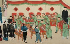L Arrivee Du Trousseau De La Mariee Peinture En Longueur Sur Papier Encadree Province Du Zhili Periode Daoguang 1821 1850 Peinture Chine