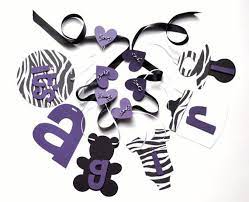 Zebra Baby Shower Decorations Purple And Black It S A Girl Etsy Girl Baby Shower Decorations Baby Shower Decorations Zebra Baby Shower Decorations