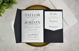 Real Diy Wedding Invitation Classic Black White Pocket Cards Pockets Design Idea Blog Black And White Wedding Invitations Wedding Invitation Envelopes Diy Wedding Invitations Diy