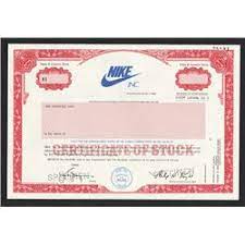 Find the latest nike, inc. Nike Inc Specimen Stock