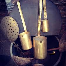 Traditional Indian Cooking Measures Utensils Tools On Display At Restaurant Bombaybrassiere Colle Indian Kitchen Utensils Cooking Tools Indian Kitchen