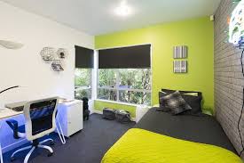 The Final Reveal A Zingy Lime Green Wall Teamed With Cool Exposed Brick Wallpaper Motorised Brick Wallpaper Bedroom Cool Bedrooms For Boys Boys Bedroom Green