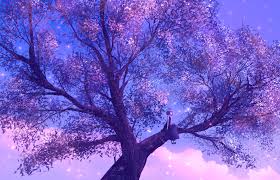 Purple anime wallpapers by foolish angel on deviantart. Anime Girl Sitting On Purple Big Tree 4k Hd Anime 4k Wallpapers Images Backgrounds Photos And Pictures