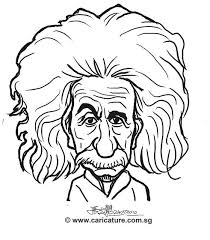 Digital Caricature Sketch Of Albert Einstein Simple Outline Caricature Sketch Caricature Easy Drawings