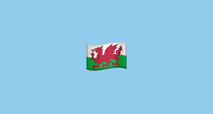 Welsh dragon 3d illustration with a grungy bevel effect on an isolated white background. Flag For Wales Emoji