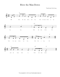 Billy joel piano man classical version (arr. Traditional Blow The Man Down Easy Sheet Music Pdf Free Score Download