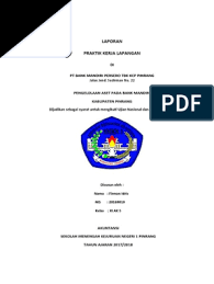 Arti dari pramubakti bank mandiri. Laporan