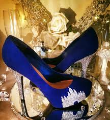 Disney Castle Crystal Shoes Heels Crystal Shoes Quinceanera Shoes Blue Wedding Shoes