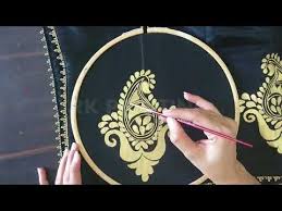 Fabric Painting On Black Cloth Rk Painting Youtube Fabric Painting Fabric Painting Techniques Sewing Embroidery Designs