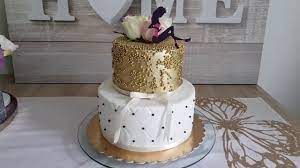 Place cookie cutters on the iced cake and sprinkle on sanding sugar. Gold Birthday Lady Cake Ideas For Cake Decorating Youtube