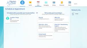 scheduling an appointment with mynortonchart norton