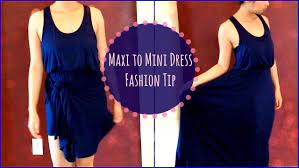 Mar 30, 2020 · if you are not using another skirt as a model, use the measuring tape and measure your body from your waistline down your leg to the length you want the skirt shortened. Transform A Long Maxi Dress To A Short Mini Dress Fashion Tip 2014 Youtube