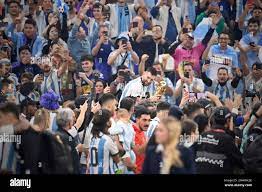 Bad in the crowd, Lionel MESSI (ARG) with trophy, cup, trophy, can be  celebrated, jubilation, joy, enthusiasm, lap of honor, game 64, FINALE  Argentina 