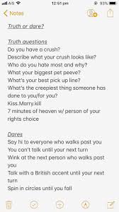 Pin By Kayla Busch On Truth Or Dare Truth Or Truth Questions Best Pick Up Lines Pick Up Lines