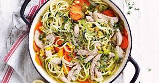 No two pots of chicken soup are exactly alike, in my experience, and i don't claim to have the very best chicken soup recipe in jewish history. Chicken Zucchini Noodle Soup Recipe Chicken Zucchini Soup Recipes Slices Recipes