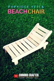 Popsicle Stick Beach Chair Or Lounger Step By Step Guide To Creating Popsicle Stick Beach Chair O Doll Furniture Diy Popsicle Crafts Diy Popsicle Stick Crafts