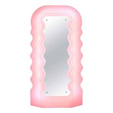 Ettore Sottsass Perplex And Pink Neon Lamp Ultrafragola Italian Mirror Cool Mirrors Neon Lamp Mirrors For Sale