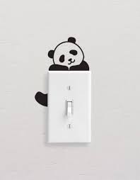 Panda Wall Decals Panda Light Switch Decal Simple Panda Etsy In 2020 Wall Paint Designs Simple Wall Paintings Simple Wall Decor