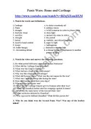 Punic Wars Rome And Carthage Esl Worksheet By Tendershadow