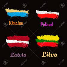 They are screen dyed in bright, vibrant colors and finished with strong white headers and brass grommets. Watercolor Flag Of Litva Latvia Ukraine And Poland Royalty Free Cliparts Vectors And Stock Illustration Image 46427158