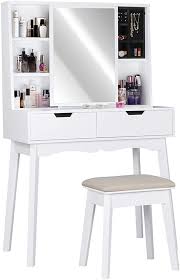 Ikea micke desks as vanity | minimalist desk design ideas. Amazon Com Lynslim Vanity Table Set With Mirror And Makeup Organizer Dressing Table 2 Large Drawers With Sli Vanity Table Set Make Up Desk Vanity Vanity Table