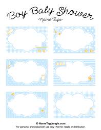These colorful prints with curving fonts are perfect for a spring or summertime shower to welcome your new bundle of joy. Free Printable Boy Baby Shower Name Tags The Template Can Also Be Used For Creating Items Like Labels And Baby Shower Tags Baby Boy Shower Baby Shower Labels