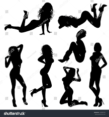 Silhouettes Sexy Girl Various Poses Isolated Stock Illustration 132402779 |  Shutterstock