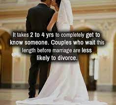 It Takes 2 4 Yrs To Completely Get To Know Someone Couples Who Wait This Length Before Marriage Are Getting To Know Someone Before Marriage Love And Marriage
