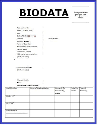 Biodata Collection For Job Word And Pdf Biodata Format Download Resume Format Download Biodata Format