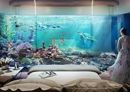 Not Your Ordinary Houseboat This Floating Home Has A Lower Level That S Submerged Underwater Underwater Bedroom Floating House Underwater Room