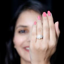 Amazon.com: Rosec Jewels Natural Certified 10mm Pearl Diamond Engagement  Ring, AAA Quality, Cocktail Engagement Ring