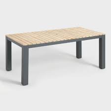Target has the outdoor benches you're looking for at incredible prices. Gray Metal And Wood Alicante Outdoor Dining Collection World Market