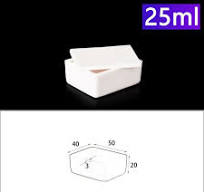 C360, Rectangular Crucible, 25ml, LxWxH: 50x40x20mm, Alumina Crucible with  Cover (5pc/ea) | C360